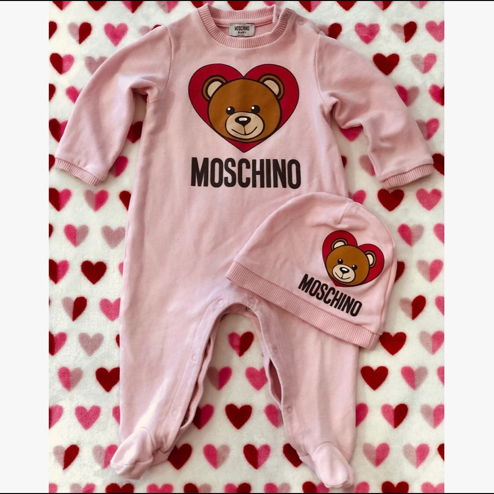 Moschino Baby Teddy Girls Onesie 6-9 Months